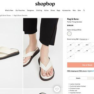 Rag & Bone Parker Thong Sandals Antique White